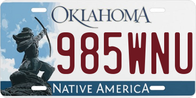 OK license plate 985WNU