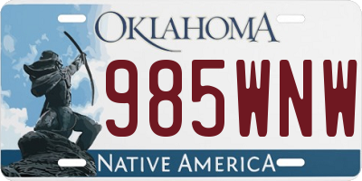 OK license plate 985WNW