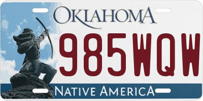OK license plate 985WQW