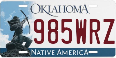 OK license plate 985WRZ