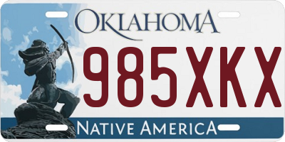 OK license plate 985XKX