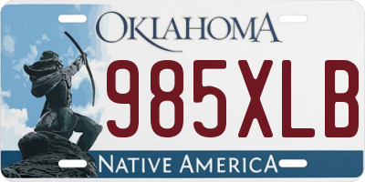 OK license plate 985XLB