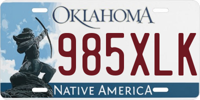 OK license plate 985XLK