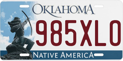 OK license plate 985XLO
