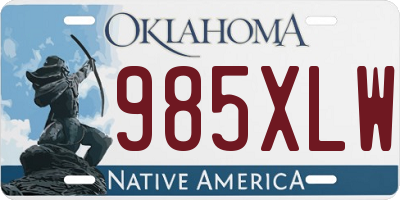 OK license plate 985XLW