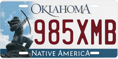 OK license plate 985XMB