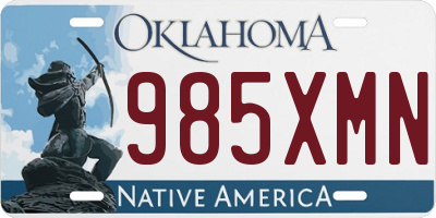 OK license plate 985XMN