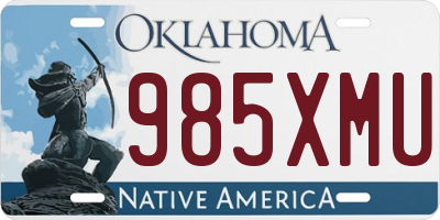 OK license plate 985XMU