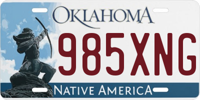 OK license plate 985XNG