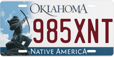 OK license plate 985XNT