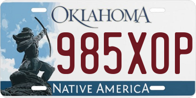 OK license plate 985XOP