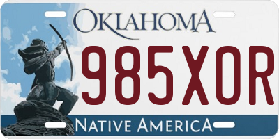 OK license plate 985XOR