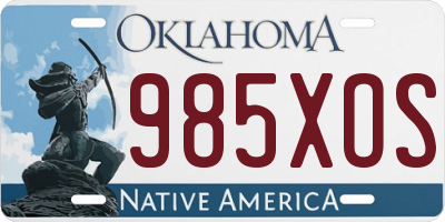 OK license plate 985XOS