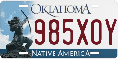 OK license plate 985XOY