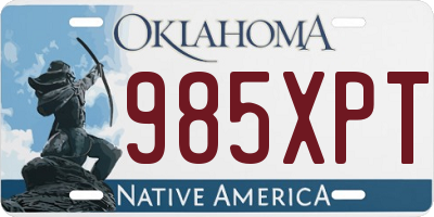OK license plate 985XPT