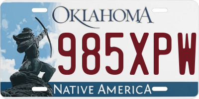 OK license plate 985XPW