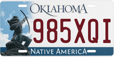 OK license plate 985XQI