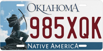 OK license plate 985XQK
