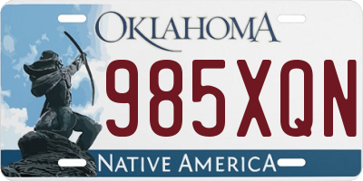OK license plate 985XQN