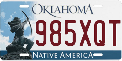 OK license plate 985XQT