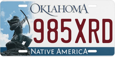OK license plate 985XRD