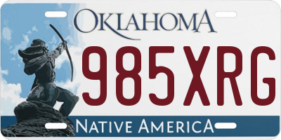 OK license plate 985XRG