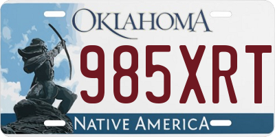 OK license plate 985XRT
