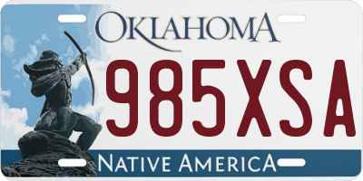 OK license plate 985XSA
