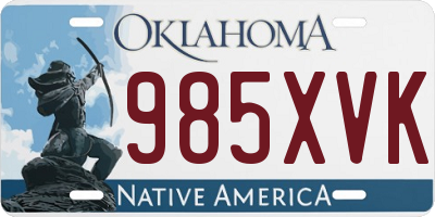 OK license plate 985XVK