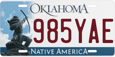 OK license plate 985YAE