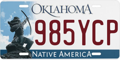 OK license plate 985YCP