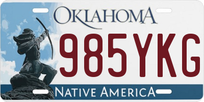 OK license plate 985YKG