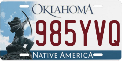 OK license plate 985YVQ