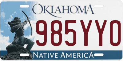 OK license plate 985YYO