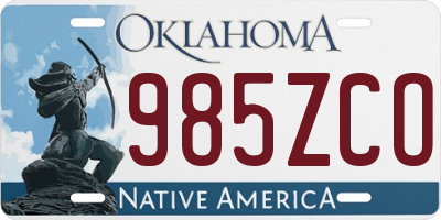 OK license plate 985ZCO