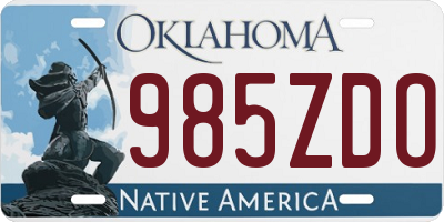 OK license plate 985ZDO