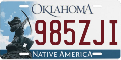 OK license plate 985ZJI