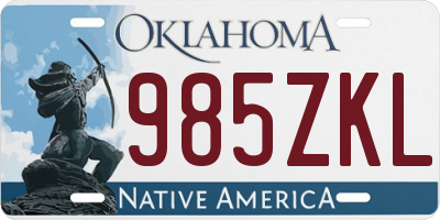 OK license plate 985ZKL