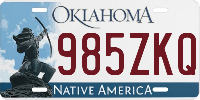 OK license plate 985ZKQ