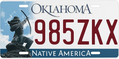 OK license plate 985ZKX