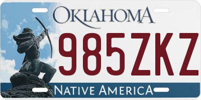 OK license plate 985ZKZ