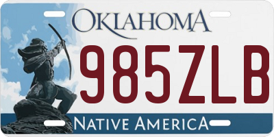 OK license plate 985ZLB