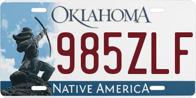 OK license plate 985ZLF