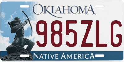 OK license plate 985ZLG