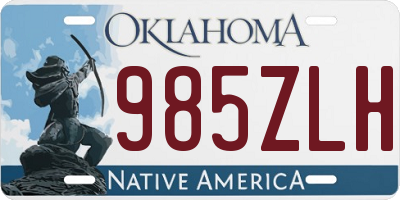 OK license plate 985ZLH