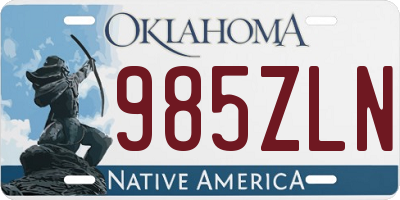 OK license plate 985ZLN