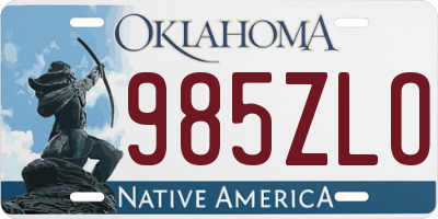 OK license plate 985ZLO
