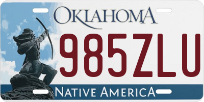 OK license plate 985ZLU
