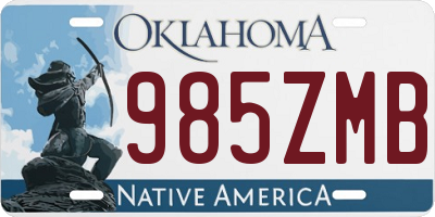 OK license plate 985ZMB