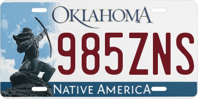 OK license plate 985ZNS